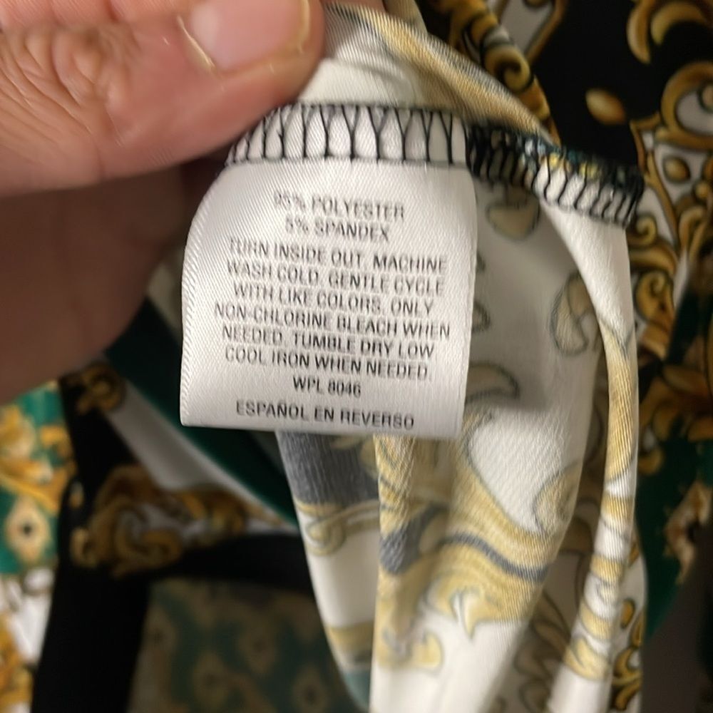 Jm Collection Button-Up Chain Printed Tunic Top W… - image 6